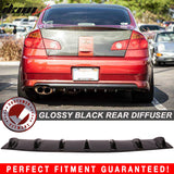 Infiniti G35 M25 M37 Sedan 7Fins Gloss Black Rear Bumper Diffuser ABS