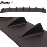 2011-2016 BMW F10 5 Series 7 Fins Matte Black Rear Bumper Diffuser ABS