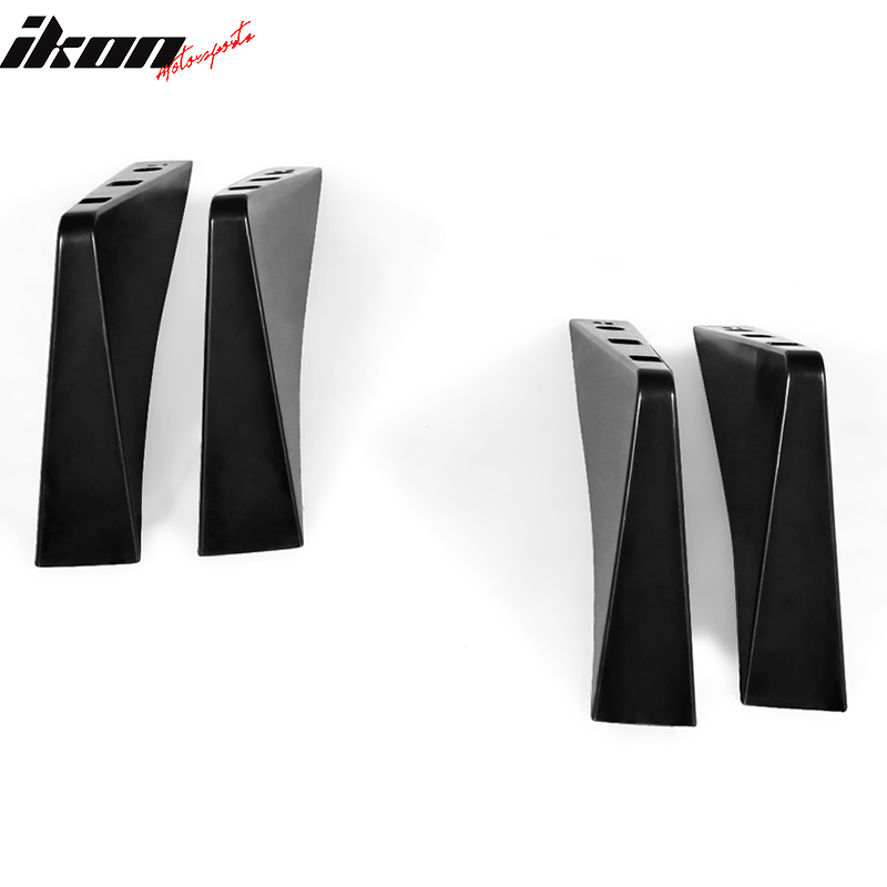 Universal Unpainted Rear Bumper Lip Lower Diffuser Shark Fins ABS 4PC