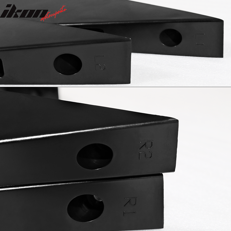 Universal Unpainted Rear Bumper Lip Lower Diffuser Shark Fins ABS 4PC