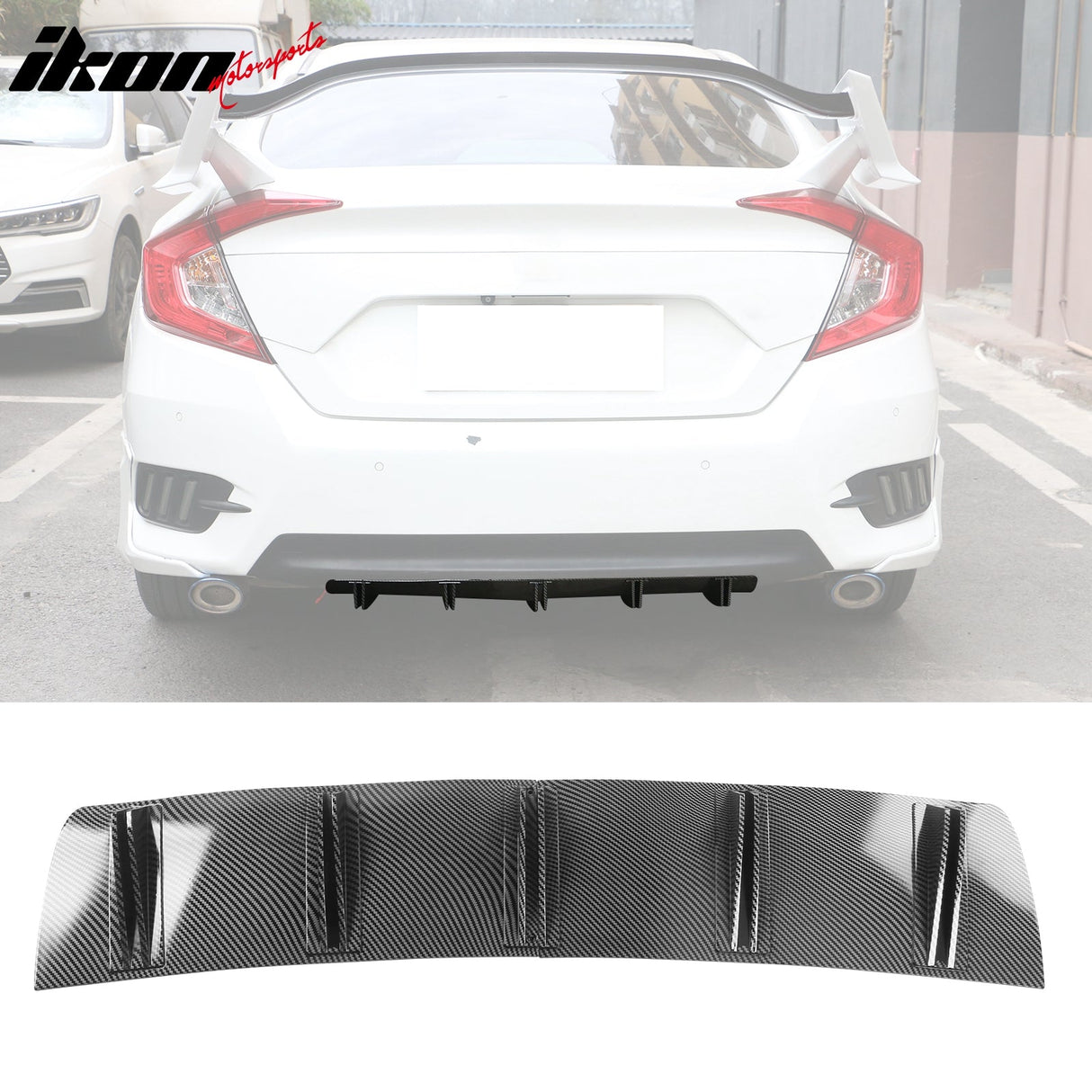Universal Rear Bumper Diffuser Shark Fin 2PCS Design 33 PP