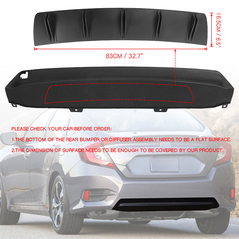 Universal Rear Bumper Diffuser Shark Fin 2PCS Design 33 PP