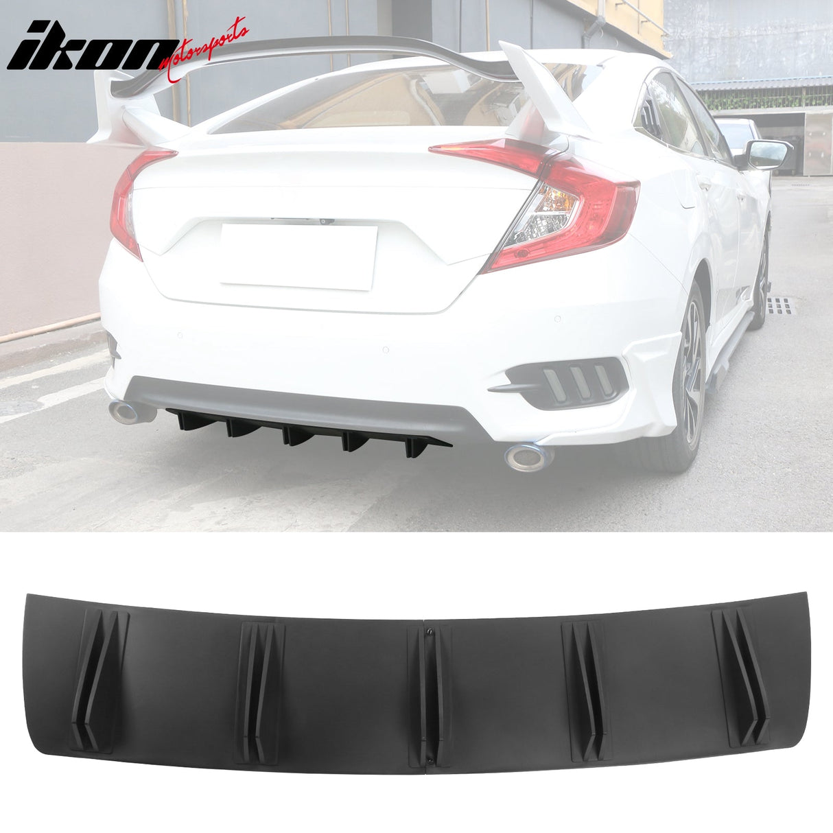 Universal Rear Bumper Diffuser Shark Fin 2PCS Design 33 PP