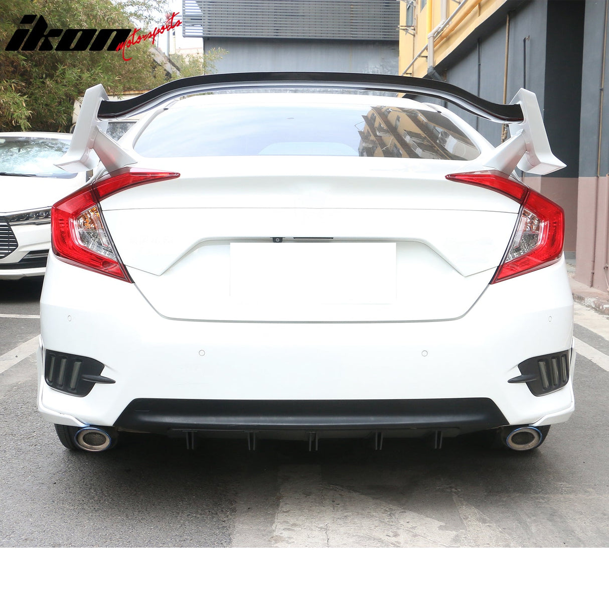 Universal Rear Bumper Diffuser Shark Fin 2PCS Design 33 PP