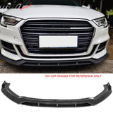 2017–2020 Audi S3 A3 8V IKON Style Gloss Black Front Bumper Lip Spoiler PP