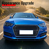 2017–2018 Audi A4 Quattro B9 IKON Style Gloss Black Front Bumper Lip Spoiler PP