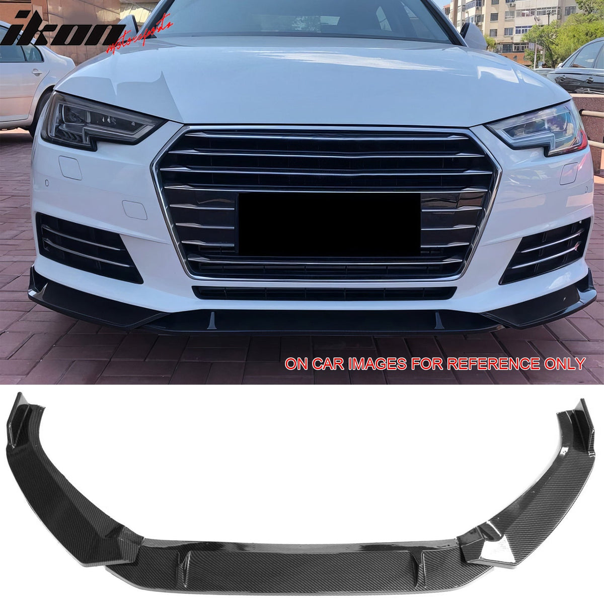 2017–2018 Audi S4 A4 Quattro B9 IKON Style Carbon Fiber Print Front Bumper Lip Spoiler PP