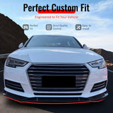 2017–2018 Audi S4 A4 Quattro B9 IKON Style Gloss Black Front Bumper Lip Spoiler PP