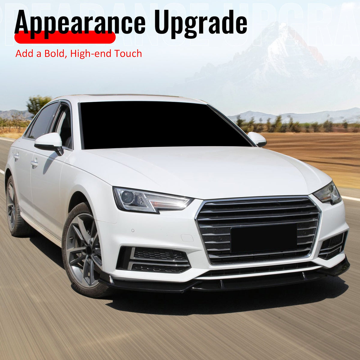 2017–2018 Audi S4 A4 Quattro B9 IKON Style Gloss Black Front Bumper Lip Spoiler PP