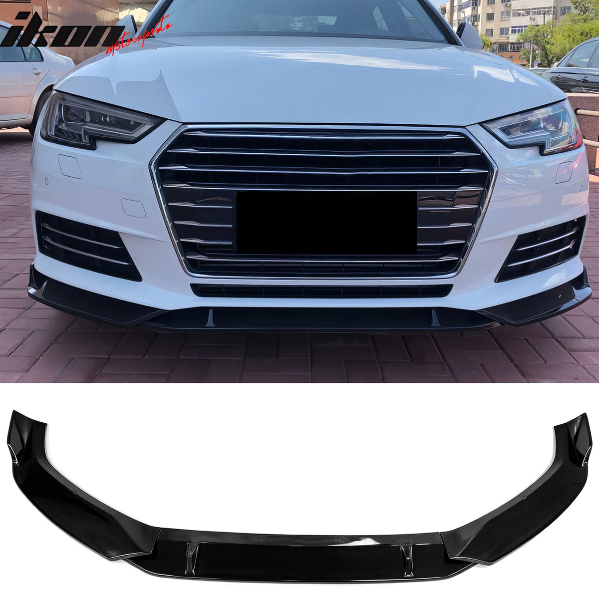 2017–2018 Audi S4 A4 Quattro B9 IKON Style Gloss Black Front Bumper Lip Spoiler PP
