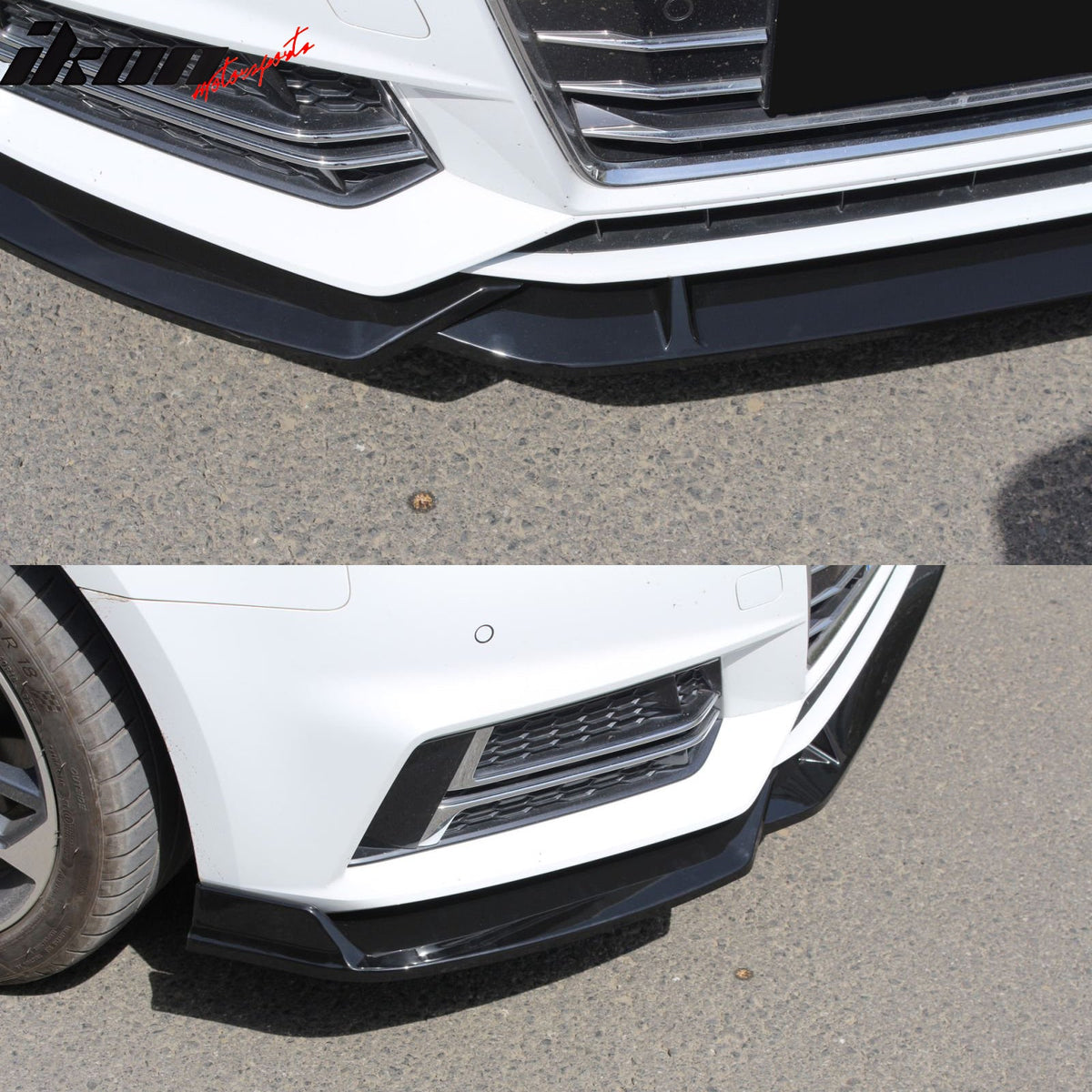 2017–2018 Audi S4 A4 Quattro B9 IKON Style Gloss Black Front Bumper Lip Spoiler PP
