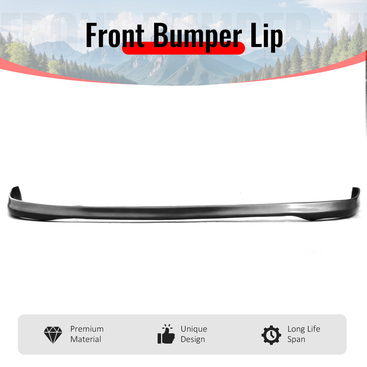 1994-1997 Acura Integra TR2 Style Unpainted Front Bumper Lip Chin PU