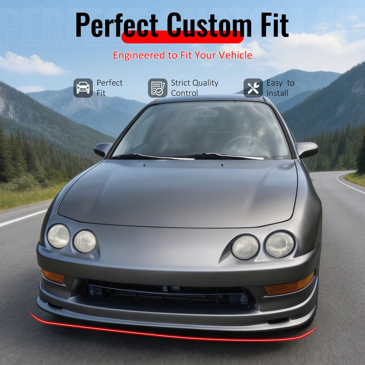 1998-2001 Acura Integra Mugen Style Unpainted Front Bumper Lip Chin PU