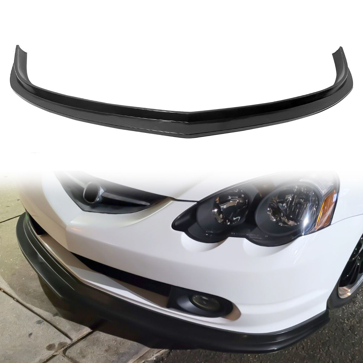 2002-2004 Acura RSX MDA Style Unpainted Black Front Lip Splitter PU