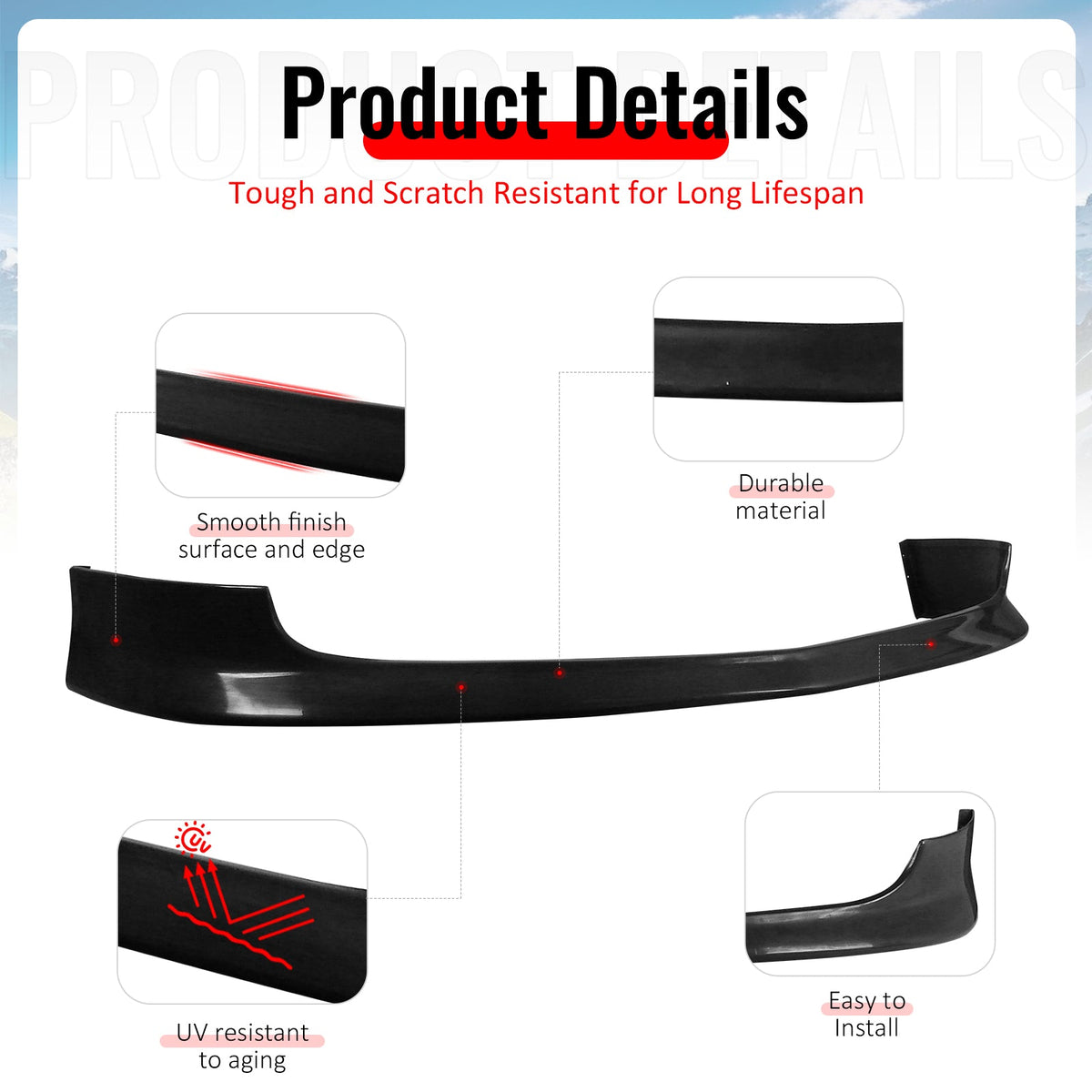 2002-2004 Acura RSX Type R/TR Style Unpainted Front Bumper Lip Chin PU