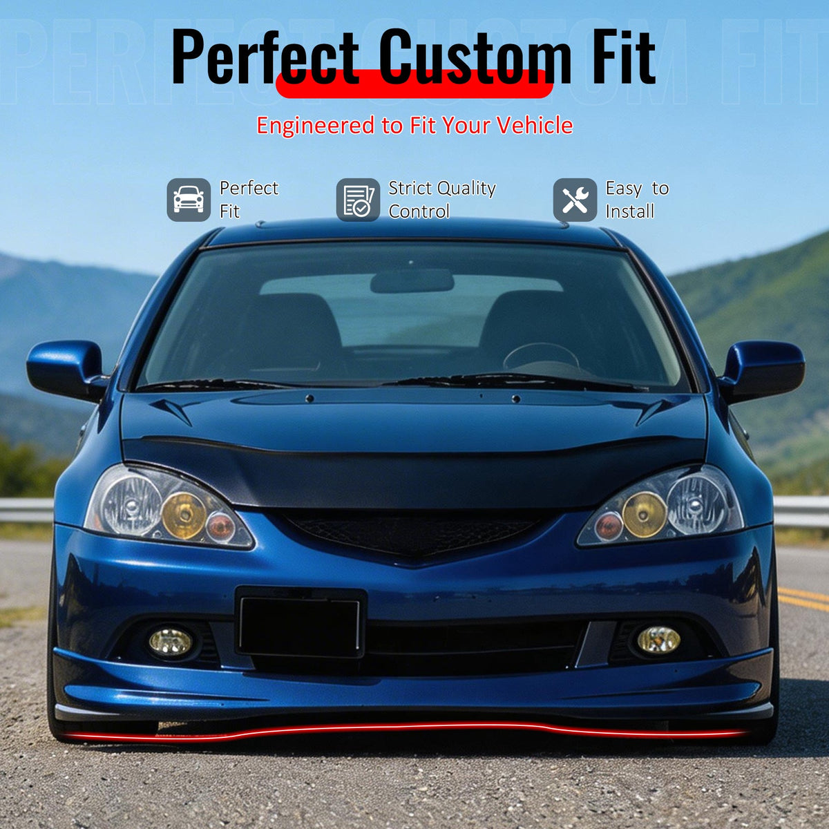 2005-2006 Acura RSX Performance 1 Style Unpainted Front Bumper Lip PU