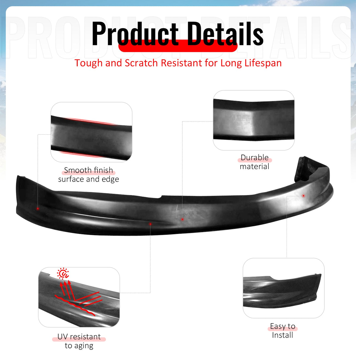 2005-2006 Acura RSX Performance 1 Style Unpainted Front Bumper Lip PU