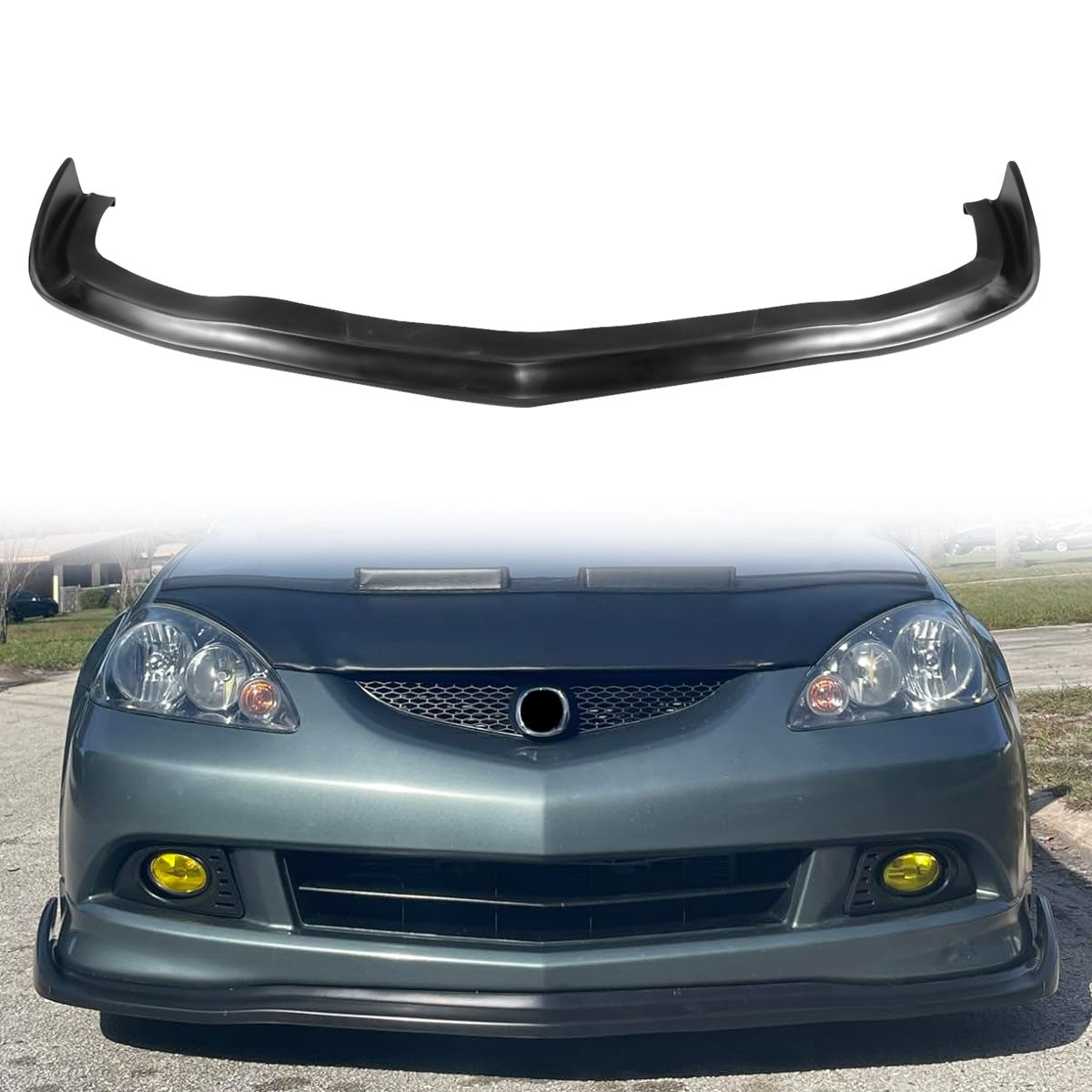 2005-2006 Acura RSX DC5 CS Style Unpainted Black Front Bumper Lip PU