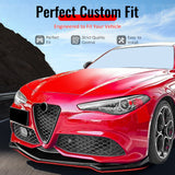 2017-2026 Alfa Romeo Giulia Sport Line IKON Style Front Bumper Lip 3PCS Gloss Black