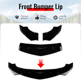 2017-2026 Alfa Romeo Giulia Sport Line IKON Style Front Bumper Lip 3PCS Gloss Black