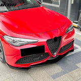 2017-2026 Alfa Romeo Giulia Sport Line IKON Style Front Bumper Lip 3PCS Gloss Black