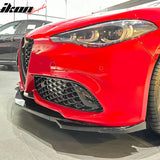 2017-2026 Alfa Romeo Giulia Sport Line IKON Style Front Bumper Lip 3PCS Gloss Black