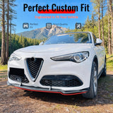 2017-2026 Alfa Romeo Stelvio IKON Style Front Bumper Lip Carbon Fiber Print 3PC