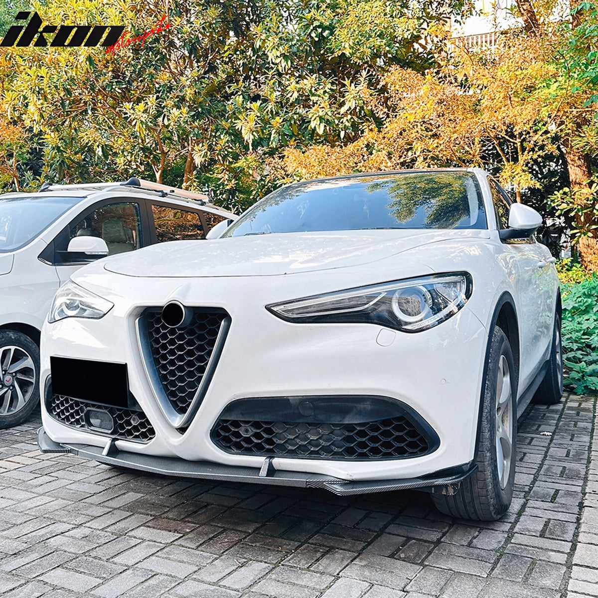 2017-2026 Alfa Romeo Stelvio IKON Style Front Bumper Lip Carbon Fiber Print 3PC