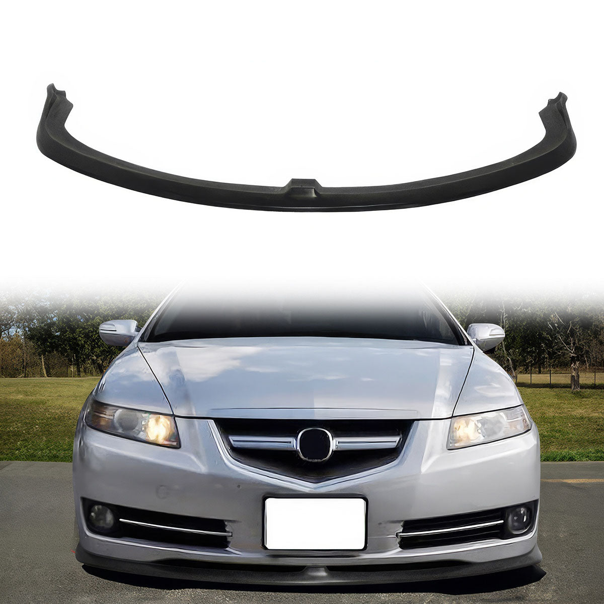 2007-2008 Acura TL CS Style Unpainted Black Front Lip Splitter PU
