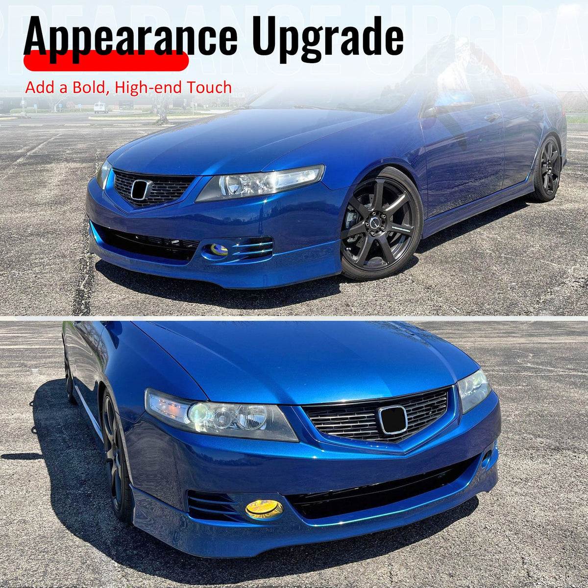 2006-2008 Acura TSX Unpainted Front Bumper Lip Lower Air Dam Spoiler PU 3PCS