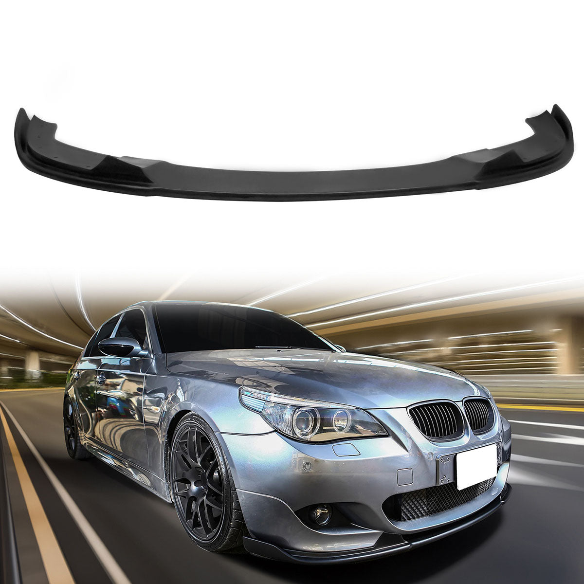 2004-2010 BMW E60 E61 5 Series H Style Unpainted Front Bumper Lip PU