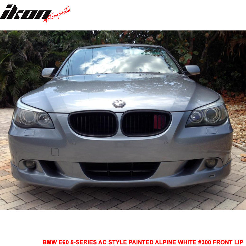 2004-2007 BMW E60 5-Series Painted #300 Alpine White Front Lip PU