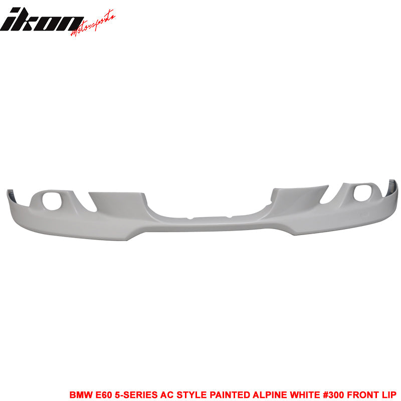 2004-2007 BMW E60 5-Series Painted #300 Alpine White Front Lip PU
