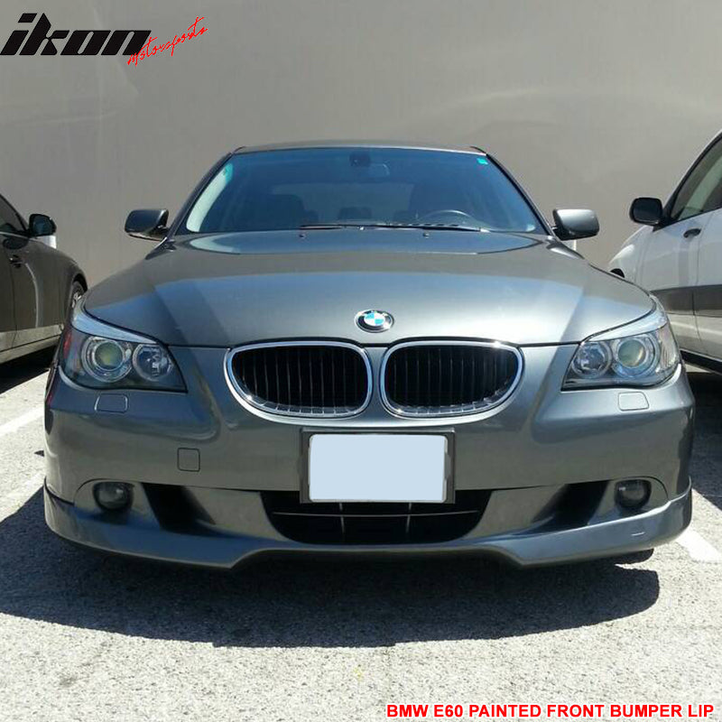 2004-2007 BMW E60 Painted #354 Titanium Silver Metallic Front Lip PU