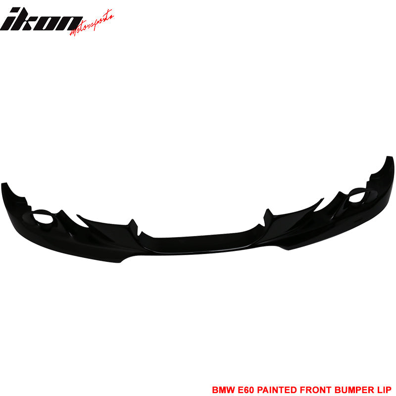 2004-2007 BMW E60 A Style Painted #668 Jet Black Front Bumper Lip PU