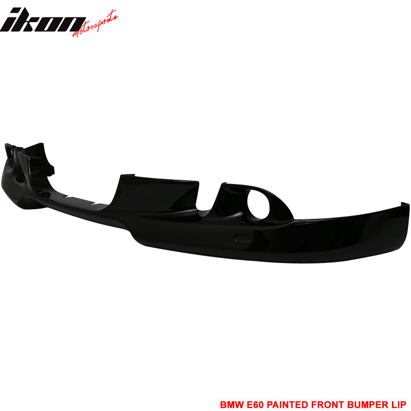 2004-2007 BMW E60 A Style Painted #668 Jet Black Front Bumper Lip PU
