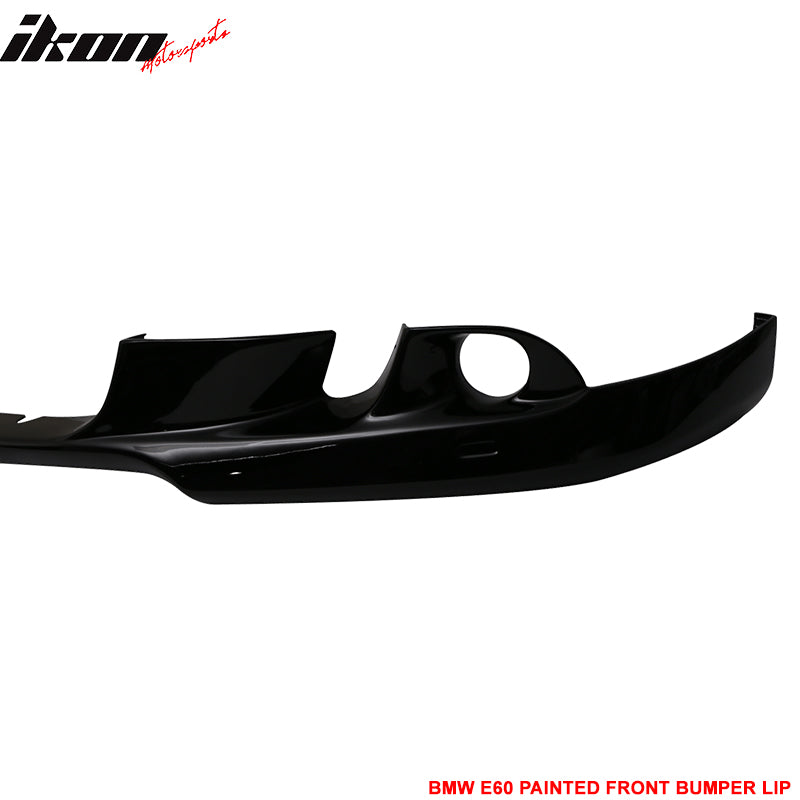 2004-2007 BMW E60 A Style Painted #668 Jet Black Front Bumper Lip PU
