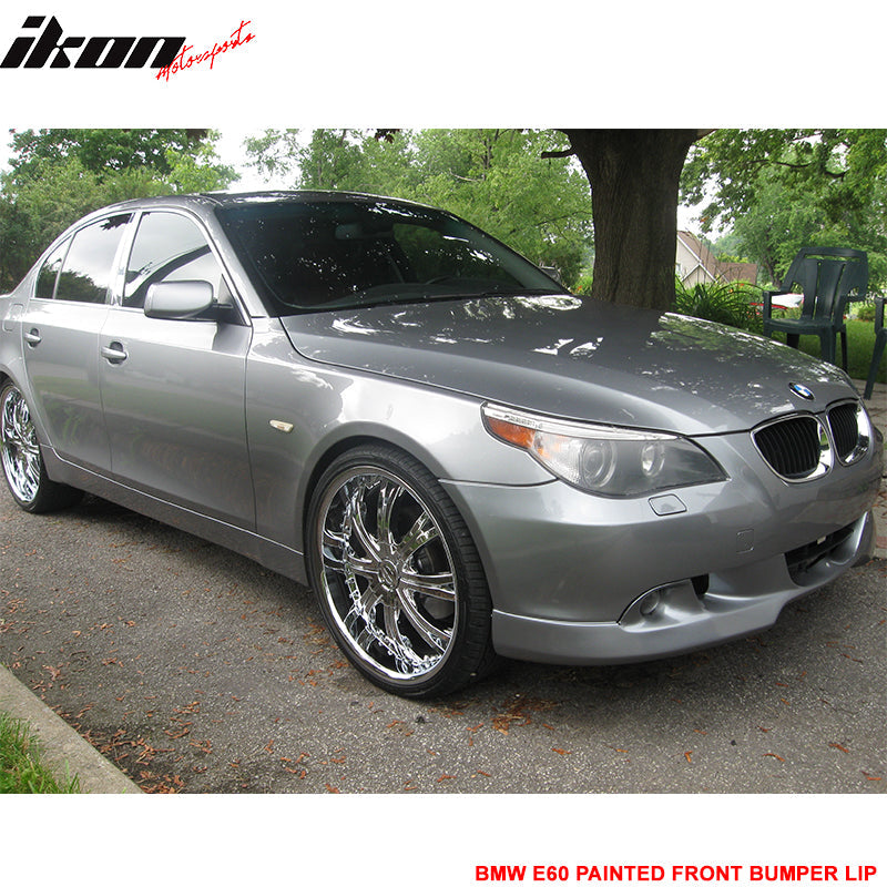 2004-2007 BMW E60 Painted #A08 Sterling Silver Metallic Front Lip PU
