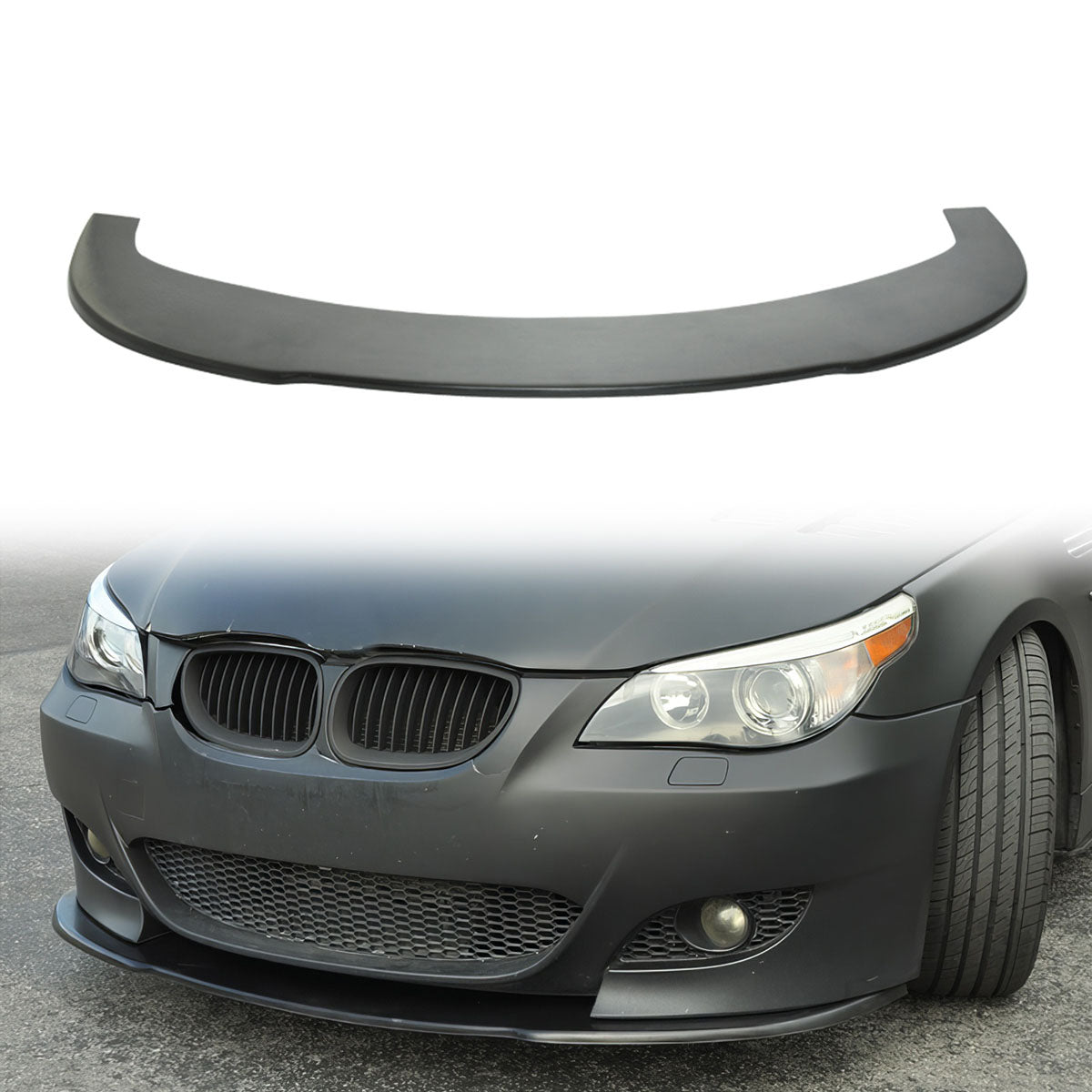 2004-2010 BMW E60 5 Series M5 Unpainted Black Front Lip SplitterPU