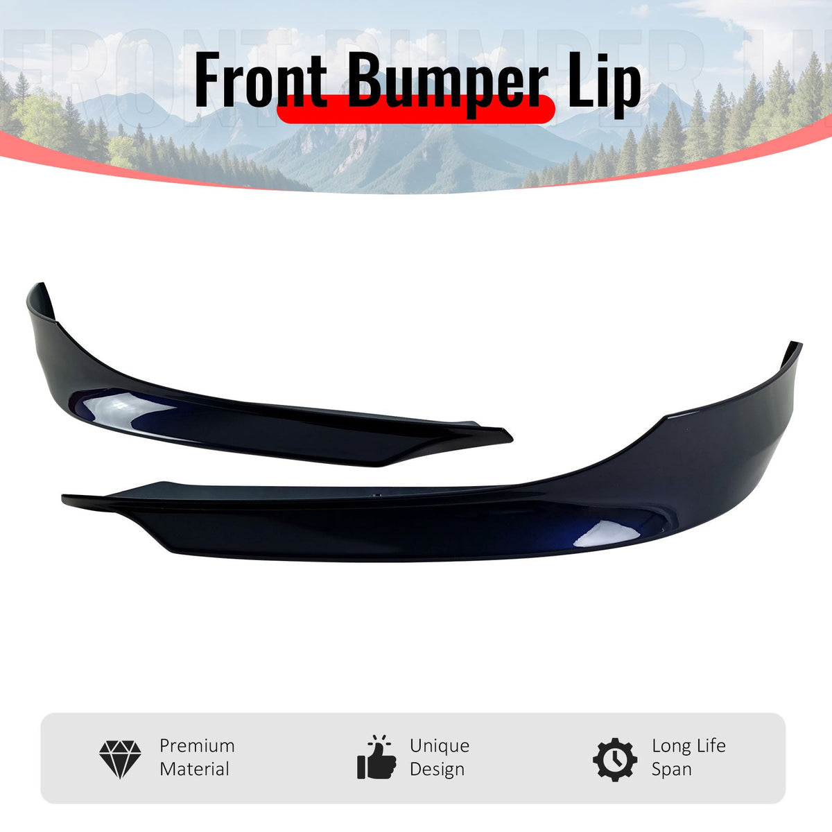 2009-2011 BMW E90 LCI Painted #A35 Monaco Blue Metallic Front Splitter