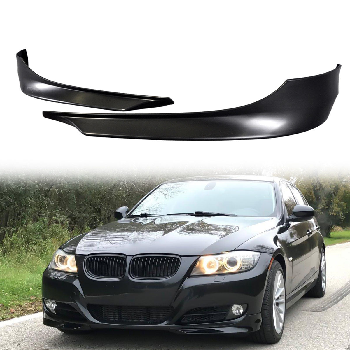 2009-2012 BMW E90 3 Series 328i 335i Front Bumper Lip PP 2PC