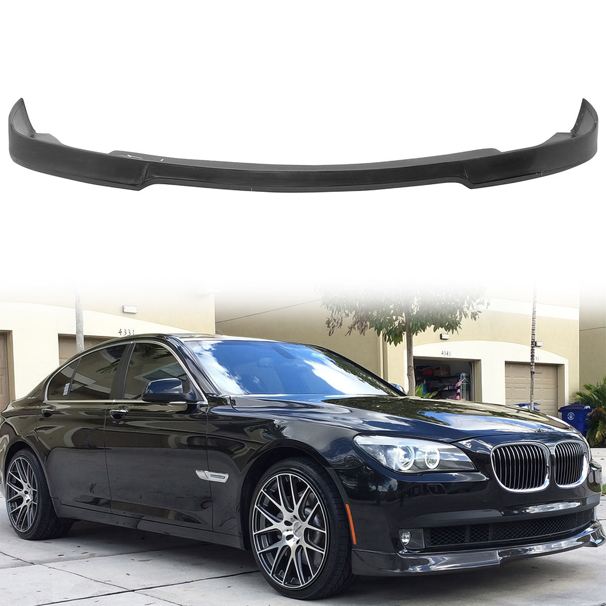 2009-2012 BMW F01 F02 VRS Style Unpainted Black Front Bumper Lip PU