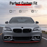 2011-2016 BMW F10 5-Series Sedan with M Sport or M-Tech Bumpers HM Style Gloss Black Front Bumper Lip ABS Plastic Air Dam Chin Lower Spoiler Splitter