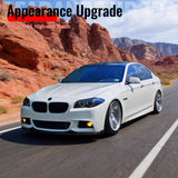 2011-2016 BMW F10 5-Series Sedan with M Sport or M-Tech Bumpers HM Style Gloss Black Front Bumper Lip ABS Plastic Air Dam Chin Lower Spoiler Splitter