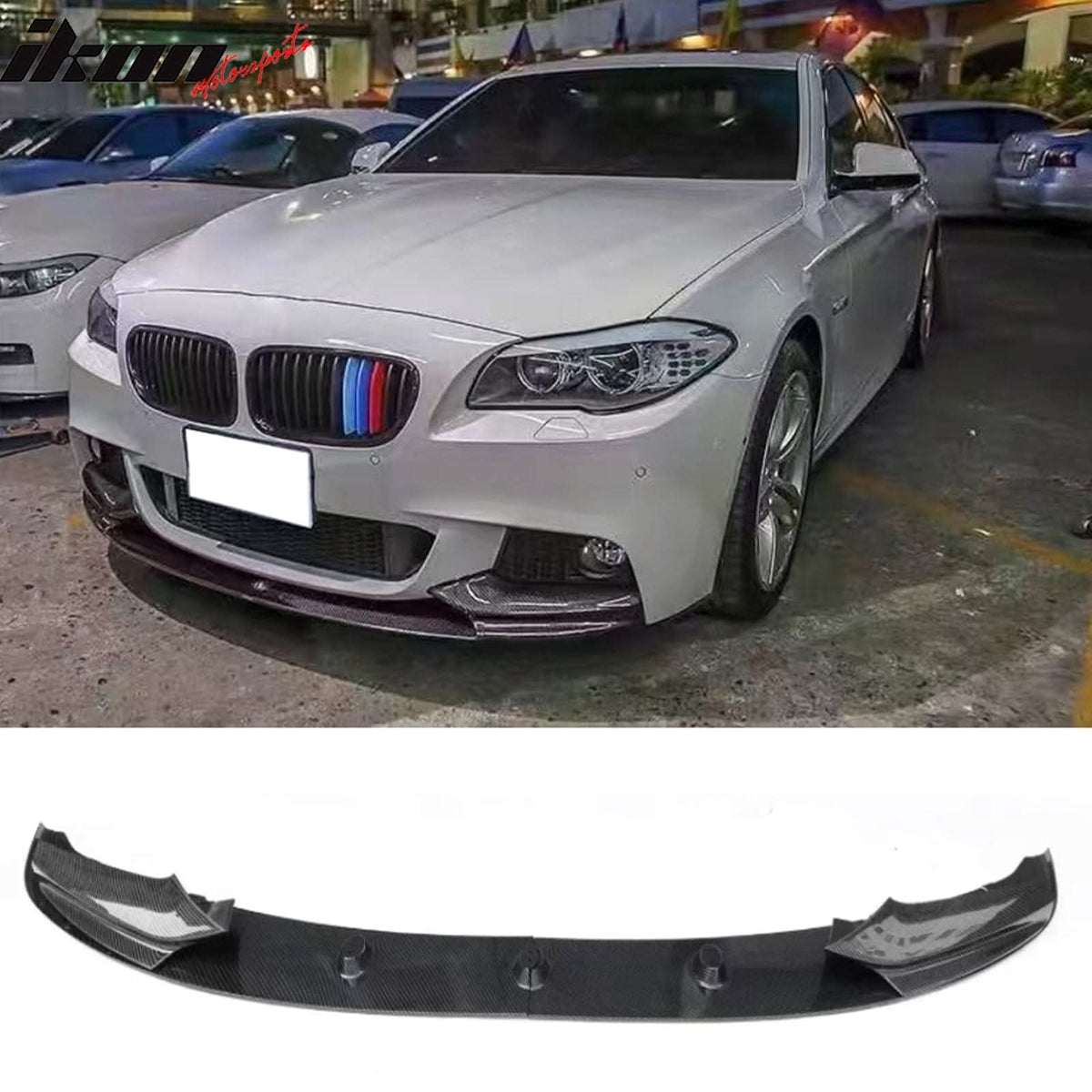 2011-2016 BMW F10 5 Series Sedan MP Style Carbon Fiber Print Front Bumper Lip ABS