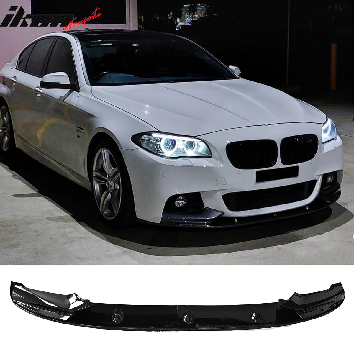 2011-2016 BMW F10 5 Series Sedan MP Style Gloss Black Front Bumper Lip ABS
