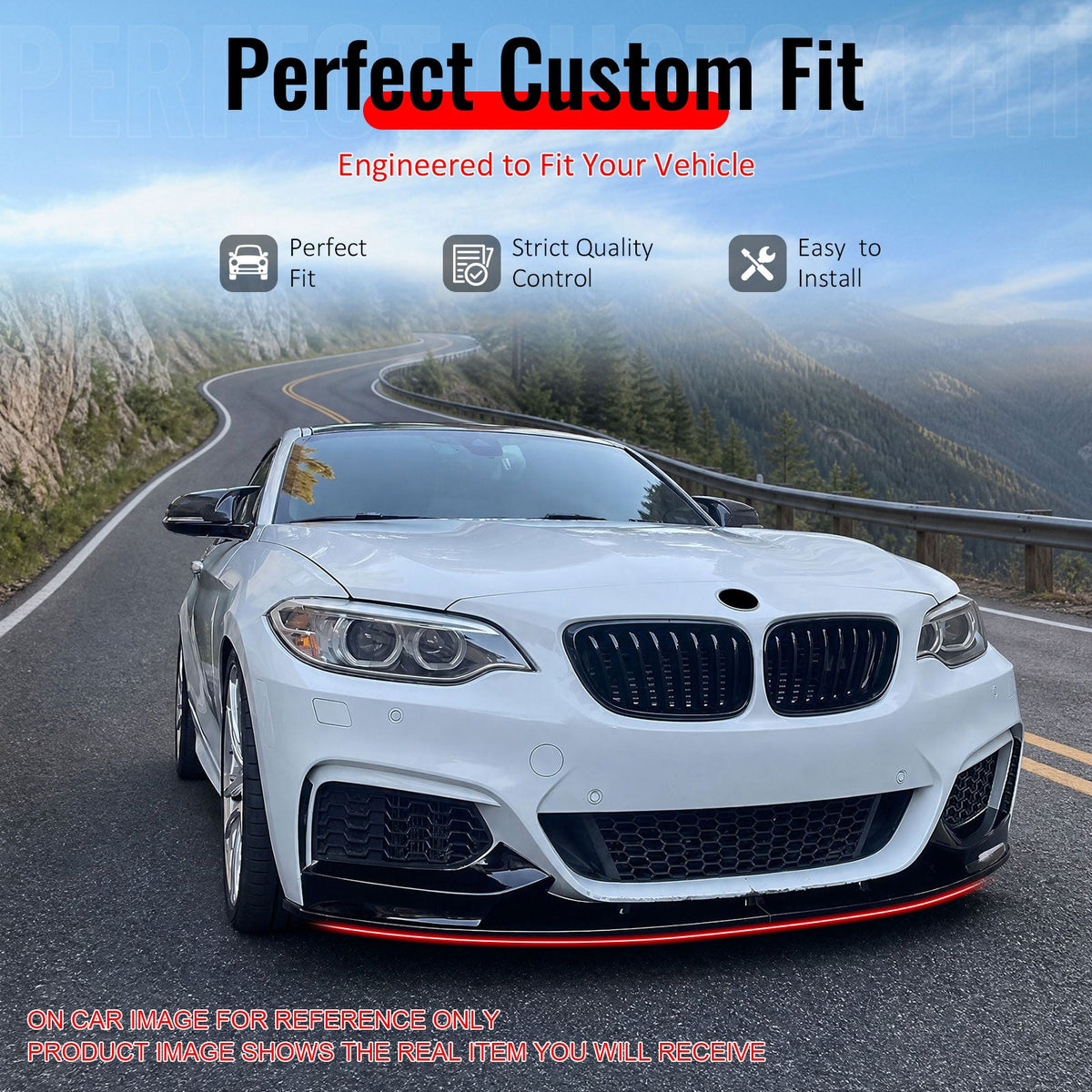 2014-2021 BMW 2 Series F22 F23 w/ M Sport Bumper Front Lip MP Style Spoiler Gloss Black PP 2PCS
