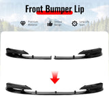 2012-2018 BMW 3 Series F30 F31 w/ M Sport Bumper Front Lip MP Style Spoiler Gloss Black PP 2PCS