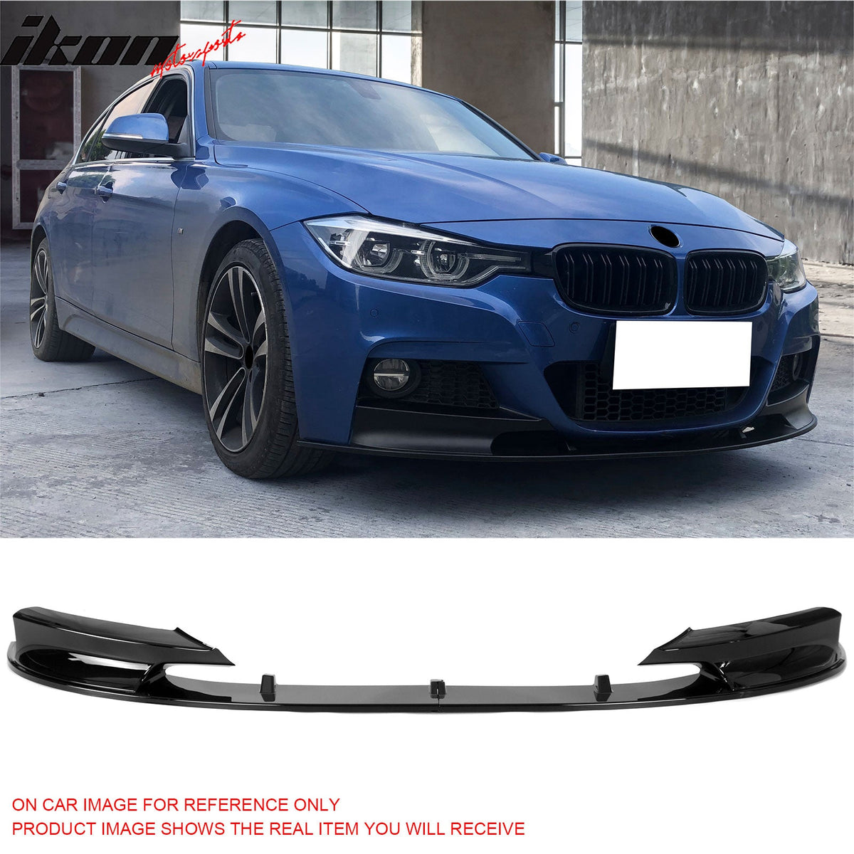 2012-2018 BMW 3 Series F30 F31 w/ M Sport Bumper Front Lip MP Style Spoiler Gloss Black PP 2PCS