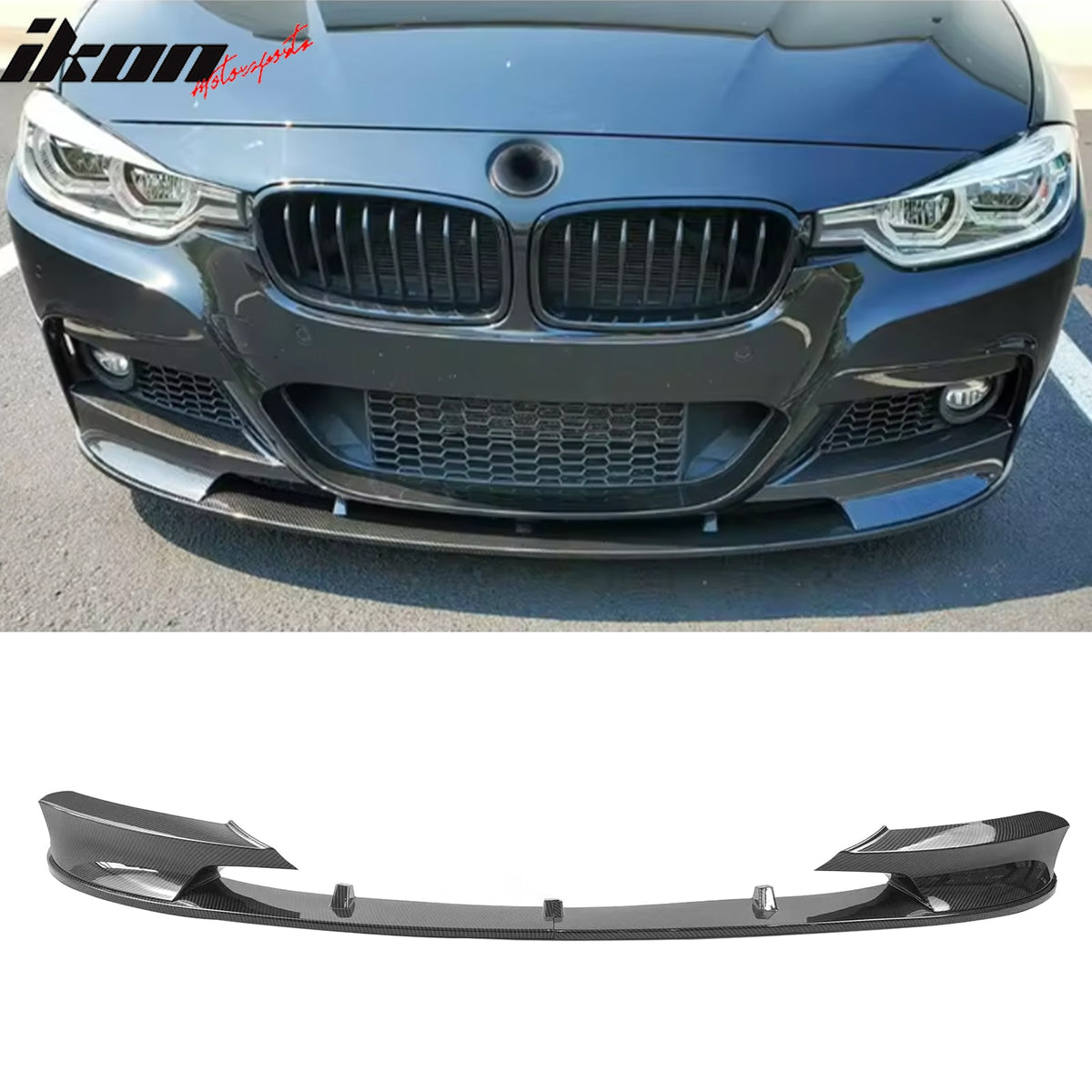 2012-2019 BMW F30 F31 3 Series MP Style Carbon Fiber Print Front Bumper Lip ABS